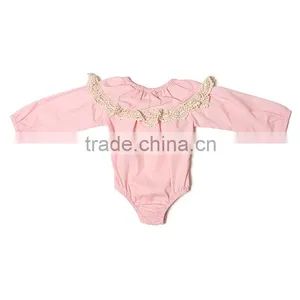 China Supplier Rompers for Baby Girl Custon Funny Baby Pink Rompers Cotton With Lace thumbnail-2
