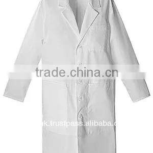 Medical Cotton Lab Coat, Long White Lab Coat thumbnail-1
