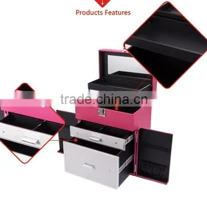 Professional PVC Makeup Case Removable Trays With Adjustable Dividers thumbnail-4
