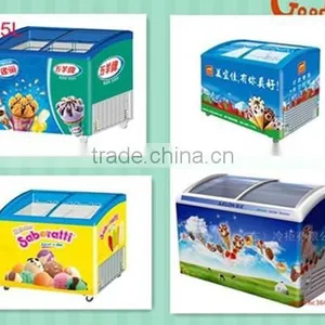 Supermarket Glass Door Display Ice Cream Freezer for Sale thumbnail-1