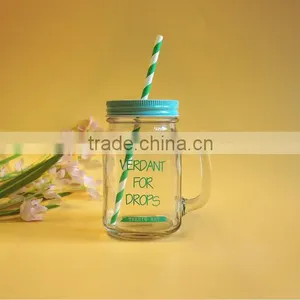 Clear Square Cup With Glass Handle & Cap Sipper for Wholesale thumbnail-1