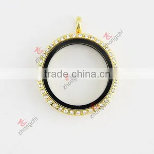 30MM Crystals Round God Design High Quality Locket thumbnail-1