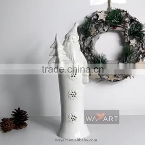New Hot Ceramic Santa Claus With Electric Light Home Decoration thumbnail-2