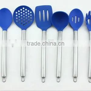 Silicone Kitchen Utensil 6 Piece Cooking Tools With Stainless Steel Handle thumbnail-1