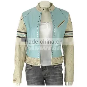 Women Leather Jacket With Studs for Fashion Look thumbnail-1