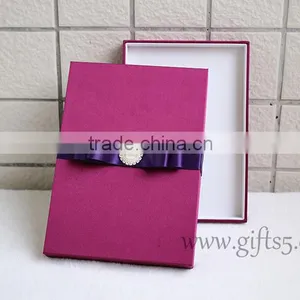 Elegant Burgundy Wedding Invitation Boxes With Pearl thumbnail-3