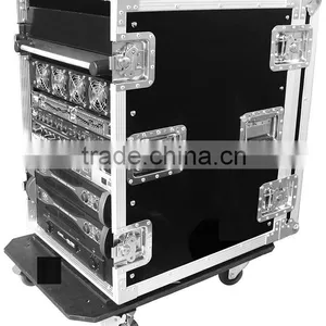 16U AMPLIFIER Deluxe CASE-24" BODY DEPTH WITH CASTER BOARD- 1/2" PLYWOOD thumbnail-1
