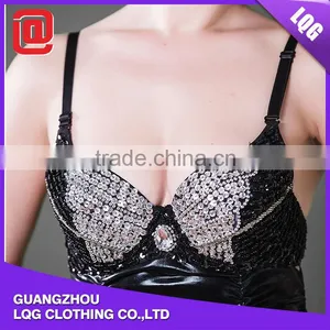Popular PU Leather Sequins Decorated Club Erotic Party Women Dresses thumbnail-3