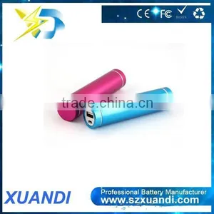 Hot Selling Light Weight Cylindrical Portable 2600mAh Phone Power Bank Charger thumbnail-1