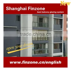 New Aluminum Balcony Folding Frameless Window thumbnail-3