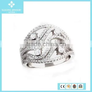 Fast Production 925 Silver Diamond Ring With Green Stone thumbnail-2