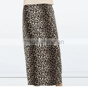 Guangzhou Supplier Sexy Ankle-Length Leopard Print Straight Skirts Fashion Women Long Skirts Customized thumbnail-3