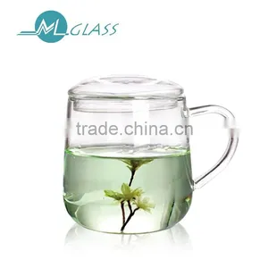 Wholesale Glass Cup With Handle 250ml Handmade High Borosilicate Glassware N6302 thumbnail-1
