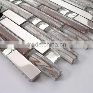 SMJ02 Hot Sale Mosaic Stainless Steel Frame Mosaic Mix Red Crystal Glass Mosaic thumbnail-6