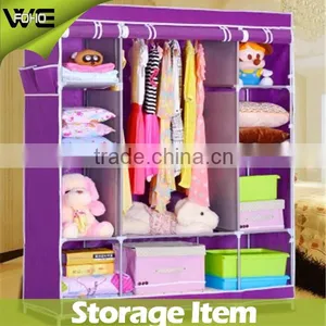 Portable Clothes Rack Wardrobes Bedroom,Wardrobe Closet Storage Organizer Garment Rack With Shelves thumbnail-1