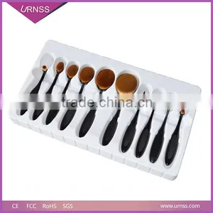 2016 Professional 10pcs Oval Toothbrush Makeup Brushes Set With Package thumbnail-1