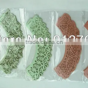 Laser Cut Hollow Out Pearl Party Greaseproof Paper Lace Paper Wedding Gift Cupcake Wrappers thumbnail-4