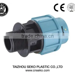 PP Compression Fittings Flexible Joint Quick Male Coupling for PE Pipe thumbnail-1