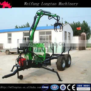 Top Quality! Log Trailers With Grapple/ Log Loader Trailer With Crane thumbnail-1