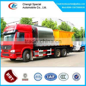 Howo 6x4 Asphalt Gravel Chip Sealer,asphalt Synchronous Chip Sealer 8000L Bitumen and 120000L Stone thumbnail-1