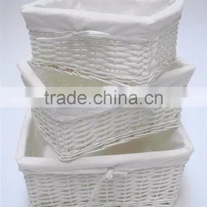 Home Garden Cheap Desktop Storage Rectangular Wicker Basket thumbnail-1
