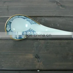 High Quality SP-1537 Haonai Factory Directly Big Ceramic Soup Spoon thumbnail-2