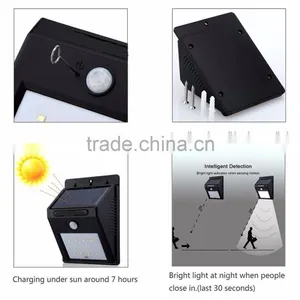 Solar Lights 8 LED Wireless Waterproof Motion Sensor Outdoor Light for Patio, Deck, Yard, Garden With Motion Activated Auto On/O thumbnail-4