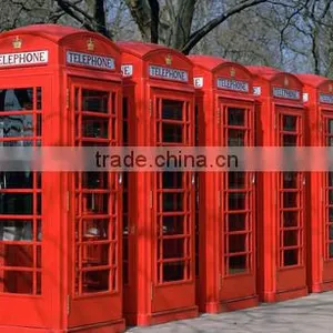 Antique Red Painted Metal Street Telephone Box thumbnail-4