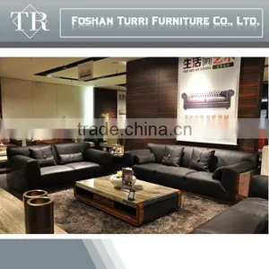 High Quality Luxury Furniture Top Grain Leather Sectional Sofa Set thumbnail-2