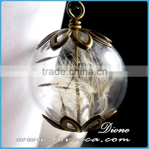 Real Flower Terrarium Necklace , DIY Glass Globes , Glass Globe Necklace thumbnail-4
