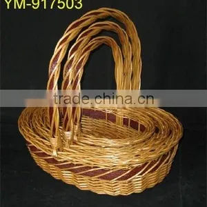 Honery Flower Willow Basket With Handle thumbnail-1