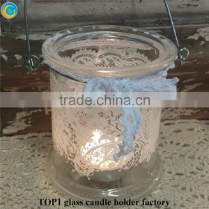 Glass Candle Holder With Metal Trim thumbnail-5