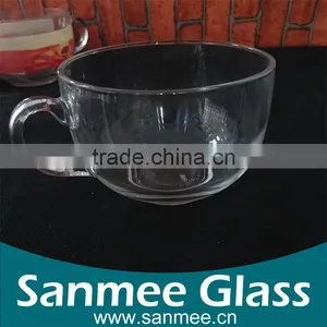 Round Crystal Glass Sugar Bowl WithHandle/Large Coffee Mugs thumbnail-1