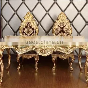 Bisini Luxury Carving Brass Dining Table Set for Home Hotel thumbnail-1
