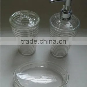 Set of 3 Pcs Plastic Transparent Bathroom Sets thumbnail-1