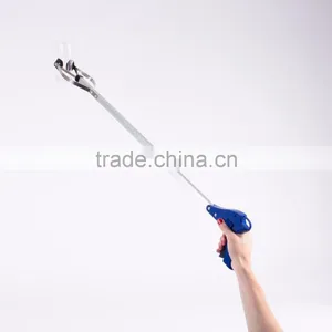 Folding Garbage Reacher Pick up Tool Hand Gripper With Soft Rubber Plunger thumbnail-4