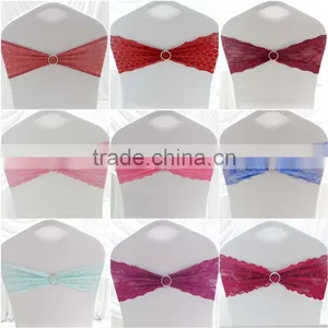 2016 Year Spandex/Lycra Lace Chair Band With Plastic Buckle Wedding Party Decor thumbnail-1