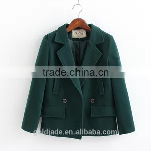 Wool & Blends Coats Parka Outerwear Winter Solid Long-sleeved Thick Woolen Women Winter Coat thumbnail-5