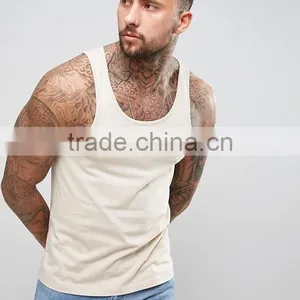 2017 High Quality New Design Custom Pink Color Gym Wear Comfortable Cotton/Polyester/Spandex Fashion Men's Sport Tank Vest thumbnail-1