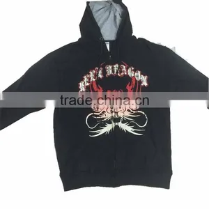 Men's New Apparel 100% Cotton Microfiber Printed Custom Zipper -up Hoodies thumbnail-4