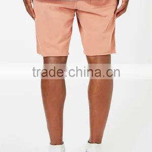 MGOO Foshan Manufacturer Pink Ribbed Jersey Shorts Fashion Comfortable Draw String Raw Hem Knee Length Shorts thumbnail-5