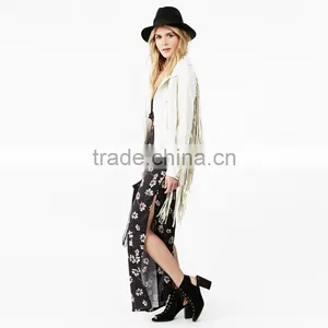 MGOO Brand Design Fashion Women Long Skirts China Chiffon Maxi With Floral Black Long Skirt 15146A916 thumbnail-3