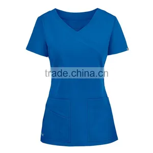 Hospital Doctor Nurse Tops Woman&Man Short-sleeve Medical Clothing Surgical Isolation Medical Uniform Scrub Tops thumbnail-3