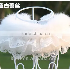 Lace Real Fur Collar Scarf Coat Warm Wrap Fake Neck Ring Winter Fox Rabbit Fur Cape Clothing Accessory Shawl Scarves thumbnail-6