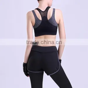 Polyester Hollow Patchwork Girs Push up the Sports Bra thumbnail-4