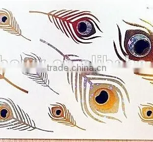 2015 Hot Sale Gold and Silver Feathers Tattoo Stickers thumbnail-3