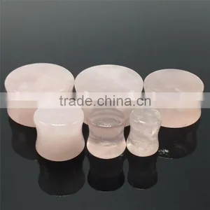 Bulk Rose Quartz High Polished Organic Stone Ear Expander Stone Ear Stretcher thumbnail-6