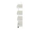 Black or White Color 4 Tier Basket Stand on Wheels Shelving Supermarket thumbnail-1