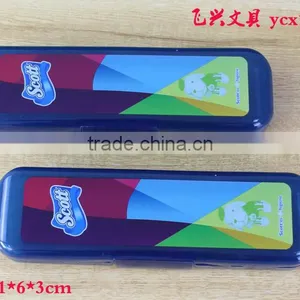Curtom Logo Print Transparent Colorful Plastic Pencil Case Pen Boxes thumbnail-5