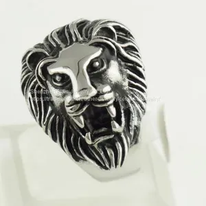 Harley Davidson Jewelry Lion Ring Rhodium Plating 7# 8# 9# thumbnail-1